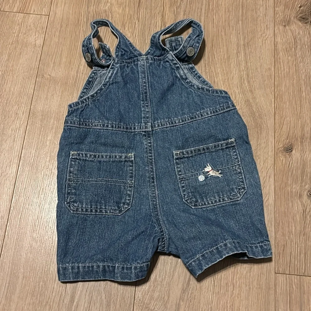 Vintage Carter's Blue Denim Overalls with Embroidered Design